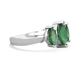 Emerald Three Peeks 14K White Gold ring R2433