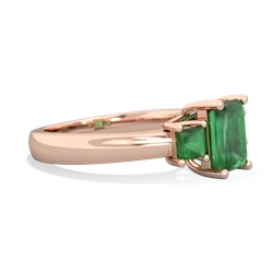 White Topaz Three Stone Emerald-Cut Trellis 14K Rose Gold ring R4021