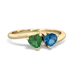 Emerald Sweethearts 14K Yellow Gold ring R5260
