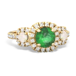 Emerald Regal Halo 14K Yellow Gold ring R5350