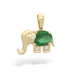 Emerald Elephant 14K Yellow Gold pendant P2555