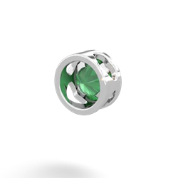 Emerald 6Mm Slide 14K White Gold pendant P3786