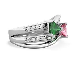 Emerald Bowtie 14K White Gold ring R2360