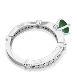 Emerald Sparkling Tiara 6Mm Round 14K White Gold ring R26296RD