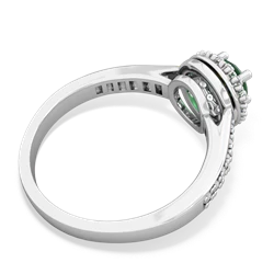 Emerald Diamond Halo 14K White Gold ring R5370