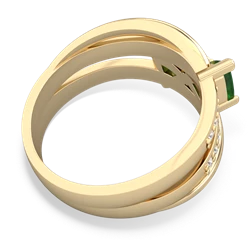 Emerald Bowtie 14K Yellow Gold ring R2360