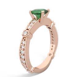 Emerald Sparkling Tiara 7X5mm Oval 14K Rose Gold ring R26297VL