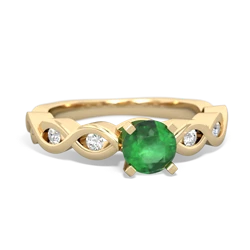 Emerald Infinity 5Mm Round Engagement 14K Yellow Gold ring R26315RD