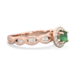 Emerald Infinity Halo Engagement 14K Rose Gold ring R26315RH