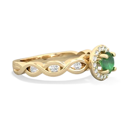 Emerald Infinity Halo Engagement 14K Yellow Gold ring R26315RH