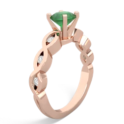 Emerald Infinity 6Mm Round Engagement 14K Rose Gold ring R26316RD