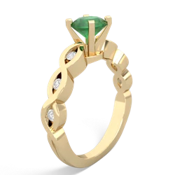 Emerald Infinity 6Mm Round Engagement 14K Yellow Gold ring R26316RD