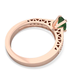 Emerald Art Deco Engagement 7X5mm Oval 14K Rose Gold ring R26357VL