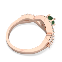 Emerald Diamond Twist 5Mm Round Engagment  14K Rose Gold ring R26405RD