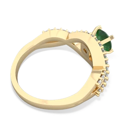 Emerald Diamond Twist 6Mm Round Engagment  14K Yellow Gold ring R26406RD