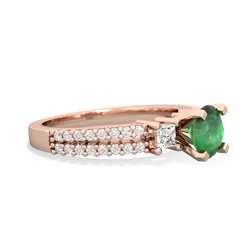 Emerald Classic 6Mm Round Engagement 14K Rose Gold ring R26436RD