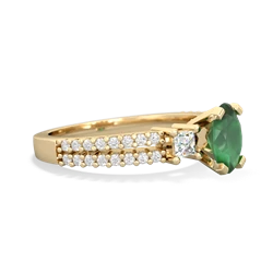 Emerald Classic 7X5mm Oval Engagement 14K Yellow Gold ring R26437VL