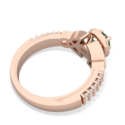 Emerald Celtic Knot Halo 14K Rose Gold ring R26445RH