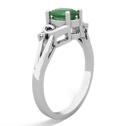Emerald Swirls 14K White Gold ring R2347