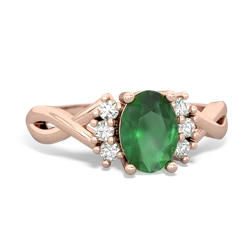 Emerald Victorian Twist 14K Rose Gold ring R2497
