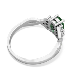 Emerald Victorian Twist 14K White Gold ring R2497