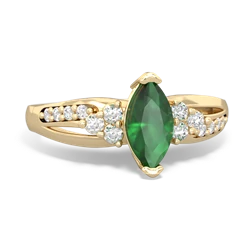 Emerald Royal Marquise 14K Yellow Gold ring R2343