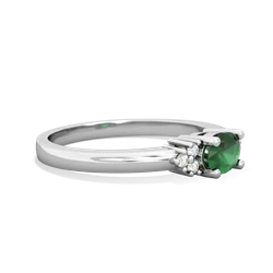 Emerald Simply Elegant East-West 14K White Gold ring R2480