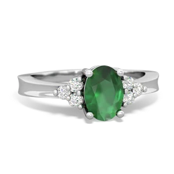 Emerald Simply Elegant 14K White Gold ring R2113