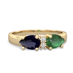 Emerald Pear Bowtie 14K Yellow Gold ring R0865