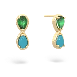 Emerald Infinity 14K Yellow Gold earrings E5050