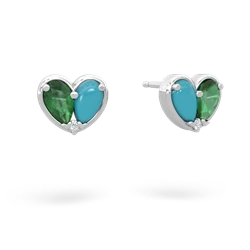 Emerald 'Our Heart' 14K White Gold earrings E5072