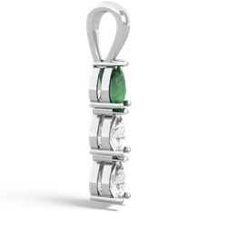 Emerald Dew Drops 14K White Gold pendant P2251