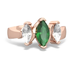Emerald Three Peeks 14K Rose Gold ring R2433