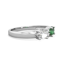 Emerald Pear Bowtie 14K White Gold ring R0865