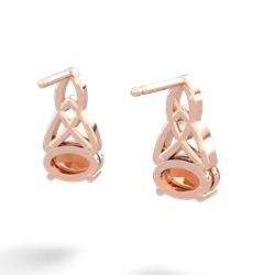 Fire Opal Celtic Trinity Knot 14K Rose Gold earrings E2389