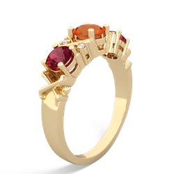 Fire Opal Hugs And Kisses 14K Yellow Gold ring R5016