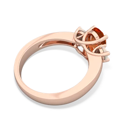 Fire Opal Three Stone Oval Trellis 14K Rose Gold ring R4024