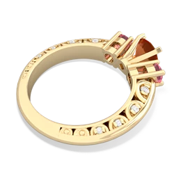 Fire Opal Art Deco Eternal Embrace Engagement 14K Yellow Gold ring C2003