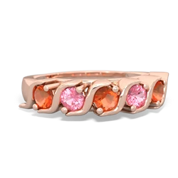 Fire Opal Anniversary Band 14K Rose Gold ring R2089