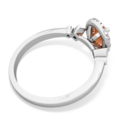 Fire Opal Antique-Style Halo 14K White Gold ring R5720