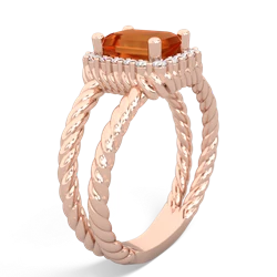 Fire Opal Rope Split Band 14K Rose Gold ring R2628