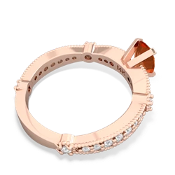 Fire Opal Sparkling Tiara 7X5mm Oval 14K Rose Gold ring R26297VL
