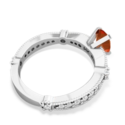 Fire Opal Sparkling Tiara 7X5mm Oval 14K White Gold ring R26297VL