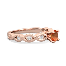 Fire Opal Infinity 5Mm Round Engagement 14K Rose Gold ring R26315RD