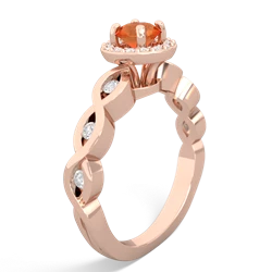 Fire Opal Infinity Halo Engagement 14K Rose Gold ring R26315RH