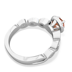 Fire Opal Infinity Halo Engagement 14K White Gold ring R26315RH