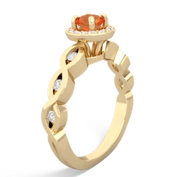 Fire Opal Infinity Halo Engagement 14K Yellow Gold ring R26315RH