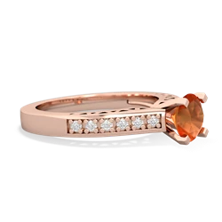 Fire Opal Art Deco Engagement 6Mm Round 14K Rose Gold ring R26356RD