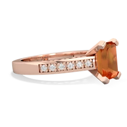 Fire Opal Art Deco Engagement 8X6mm Emerald-Cut 14K Rose Gold ring R26358EM