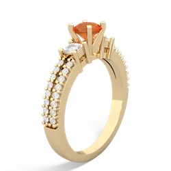 Fire Opal Classic 5Mm Round Engagement 14K Yellow Gold ring R26435RD